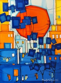 Salman Farooqi, 12 x 16 Inch, Acrylic on Canvas, Cityscape Painting, AC-SF-415